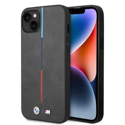 Funda BMW de Piel PU con Logo Impreso para iPhone 14 Plus - Negro | Case Original