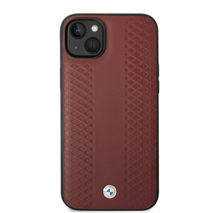 Funda BMW con Patrón de Triángulos para iPhone 14 Plus - Rojo | Case Original de Lujo