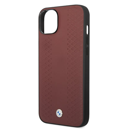 Funda BMW con Patrón de Triángulos para iPhone 14 Plus - Rojo | Case Original de Lujo
