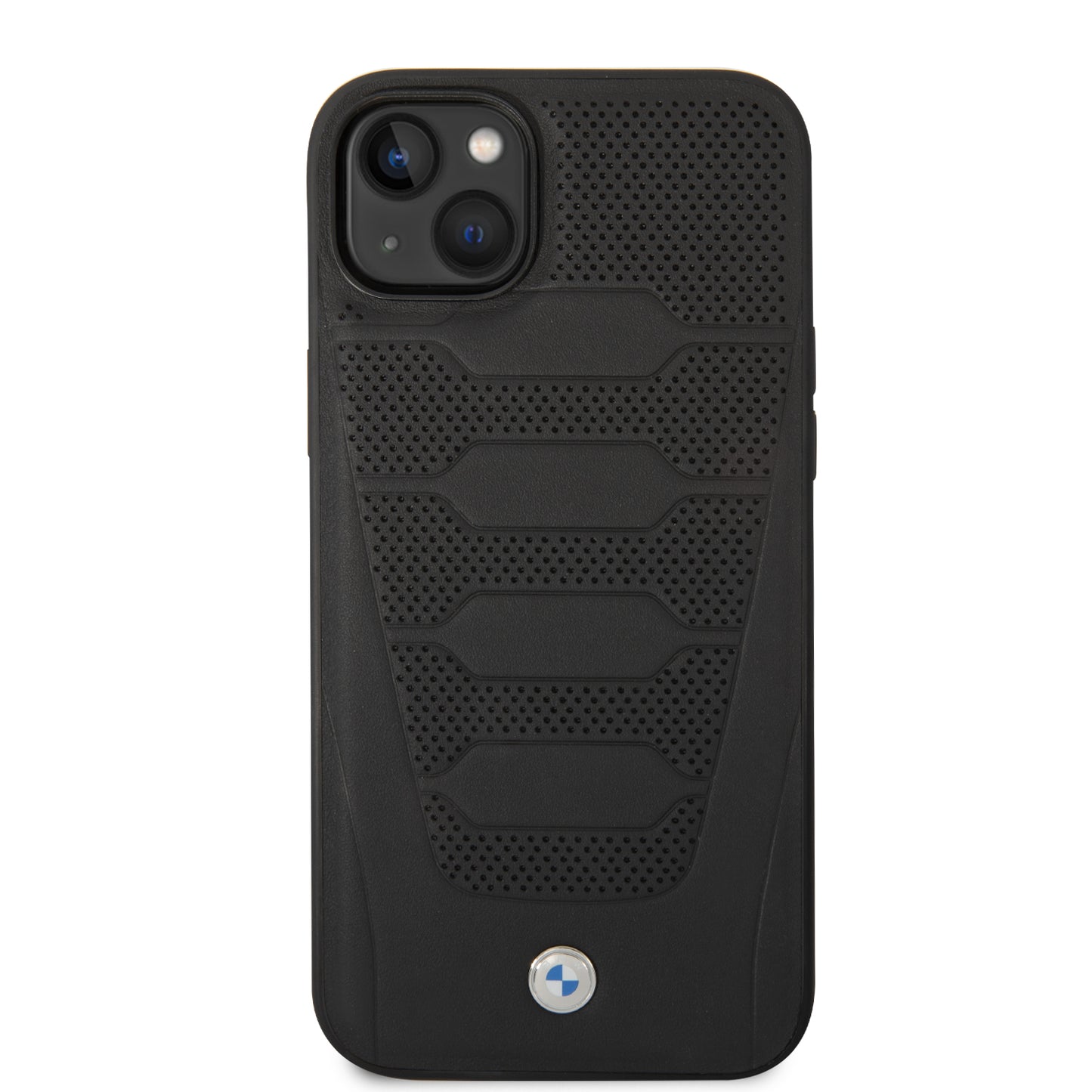 Funda BMW de Piel Genuina Grabada para iPhone 14 Plus - Negro | Case Original