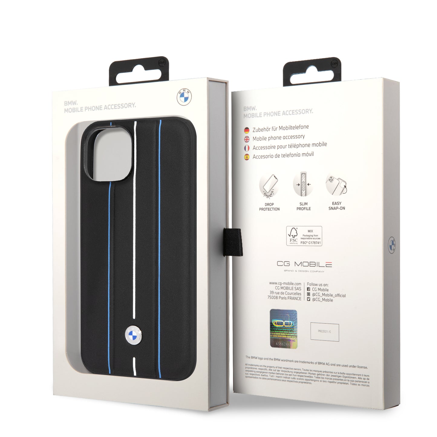 Case BMW Pista para iPhone 14 Plus - Negra | Estilo Deportivo y Protección Premium
