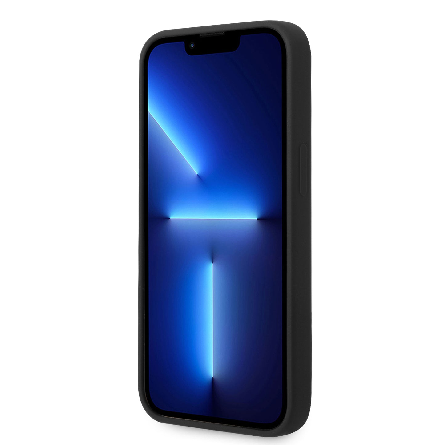 Funda BMW de Silicón con Líneas Tricolor para iPhone 14 Plus - Negro | Case Original
