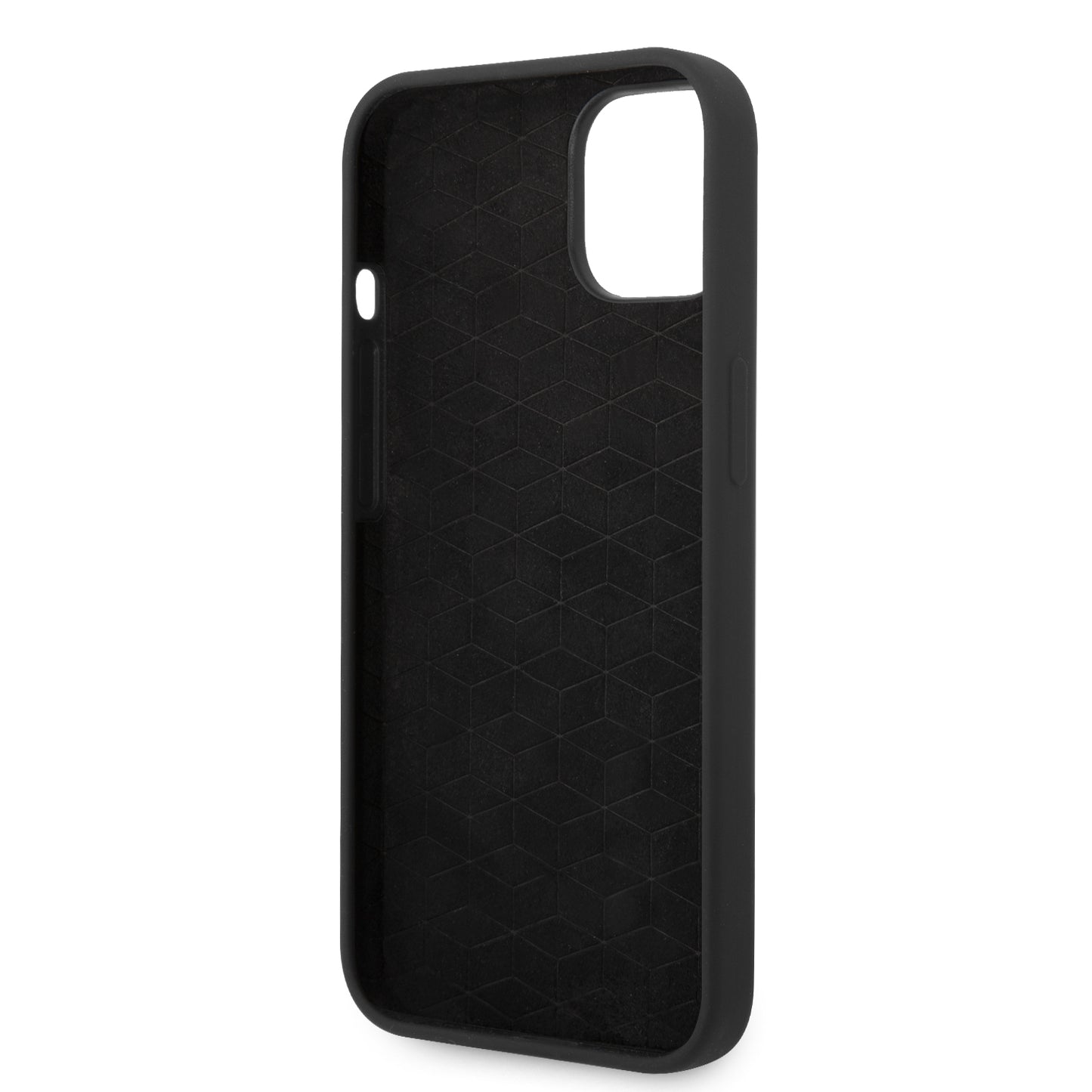 Funda BMW de Silicón con Líneas Tricolor para iPhone 14 Plus - Negro | Case Original