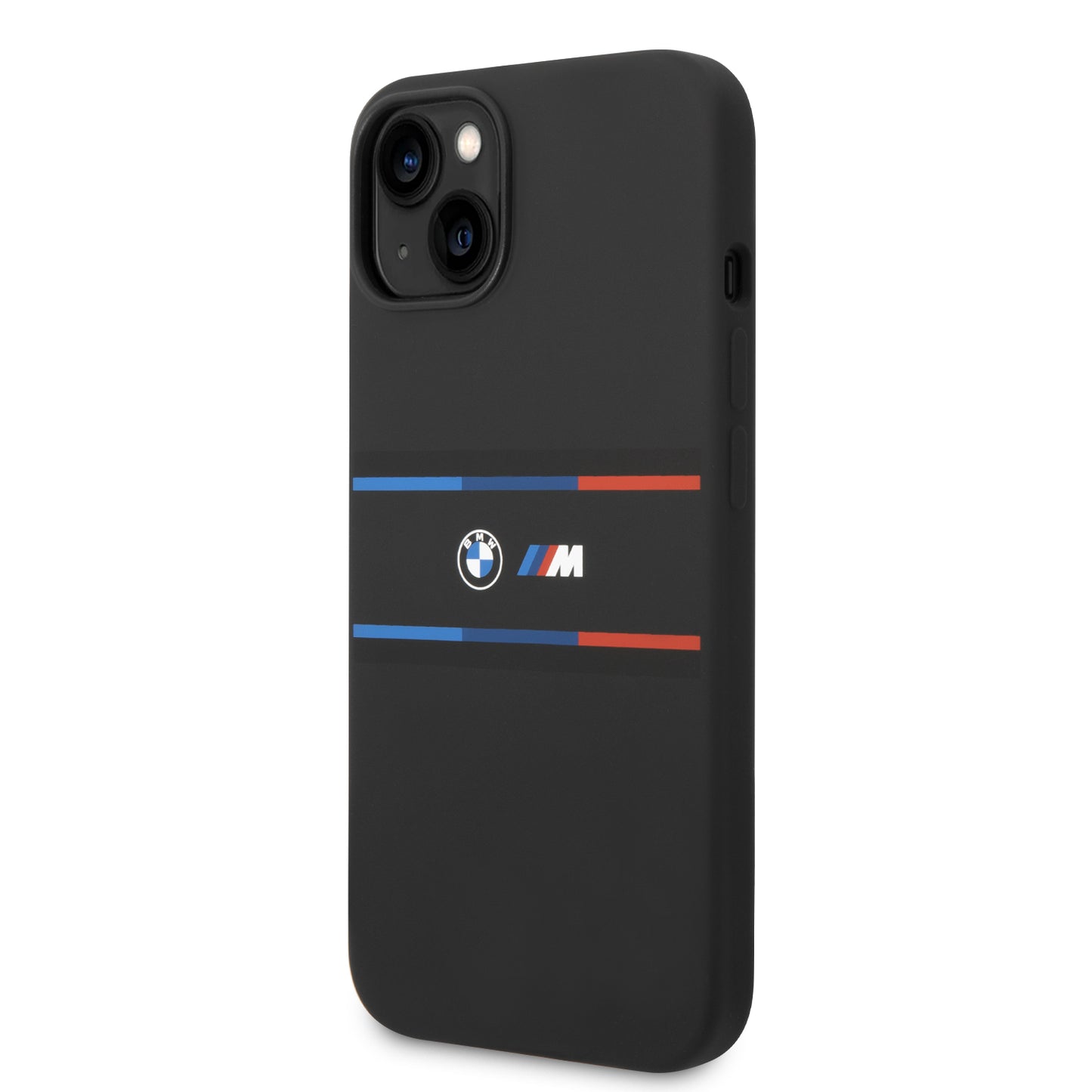 Funda BMW de Silicón con Líneas Horizontales para iPhone 14 Plus - Negro | Case Original