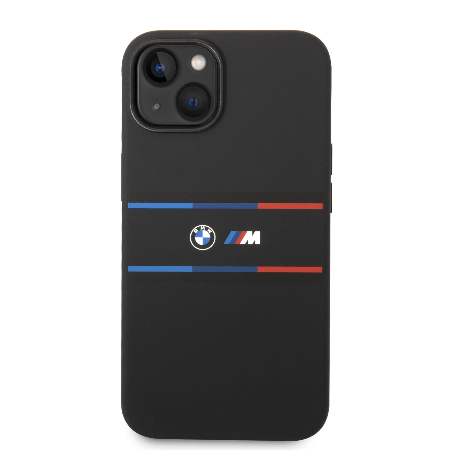 Funda BMW de Silicón con Líneas Horizontales para iPhone 14 Plus - Negro | Case Original