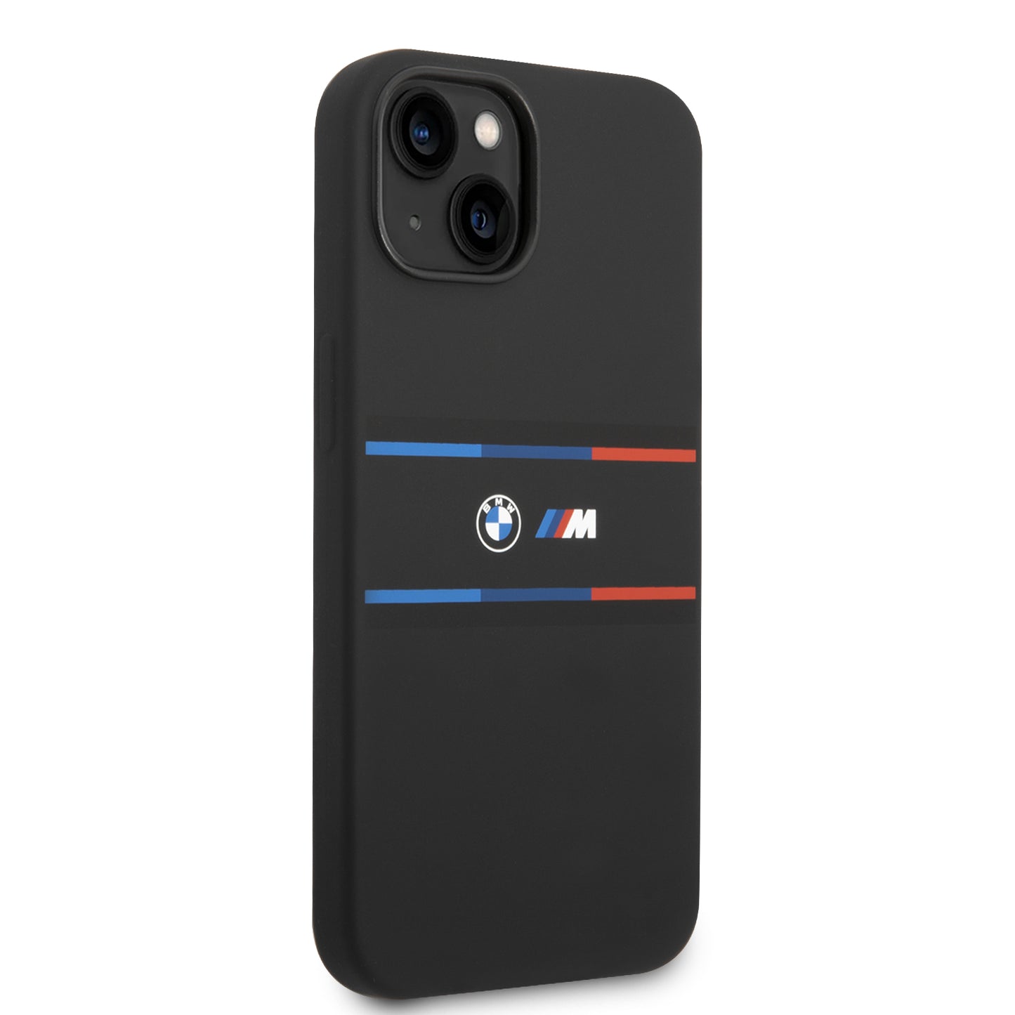 Funda BMW de Silicón con Líneas Horizontales para iPhone 14 Plus - Negro | Case Original