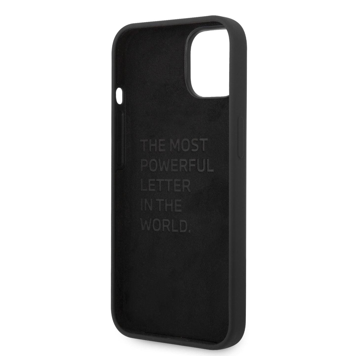 Funda BMW de Silicón con Patrón Técnico y Línea Deportiva para iPhone 14 Plus - Negro | Case Original