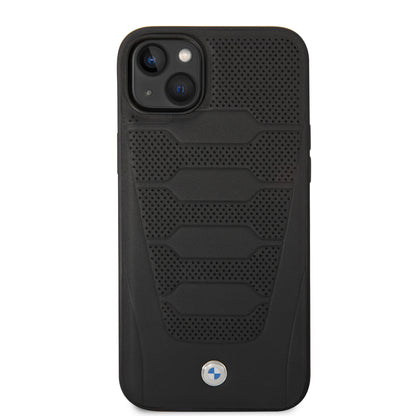 Funda BMW de Piel Genuina Grabada para iPhone 14 - Negro | Case Original de Lujo