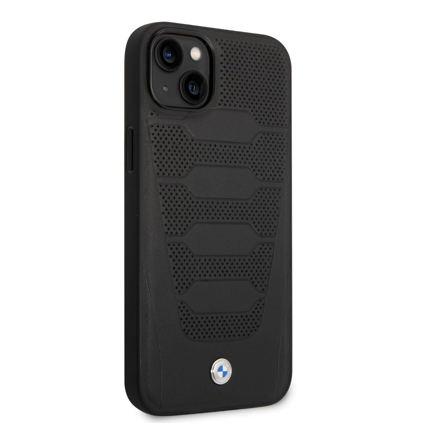 Funda BMW de Piel Genuina Grabada para iPhone 14 - Negro | Case Original de Lujo