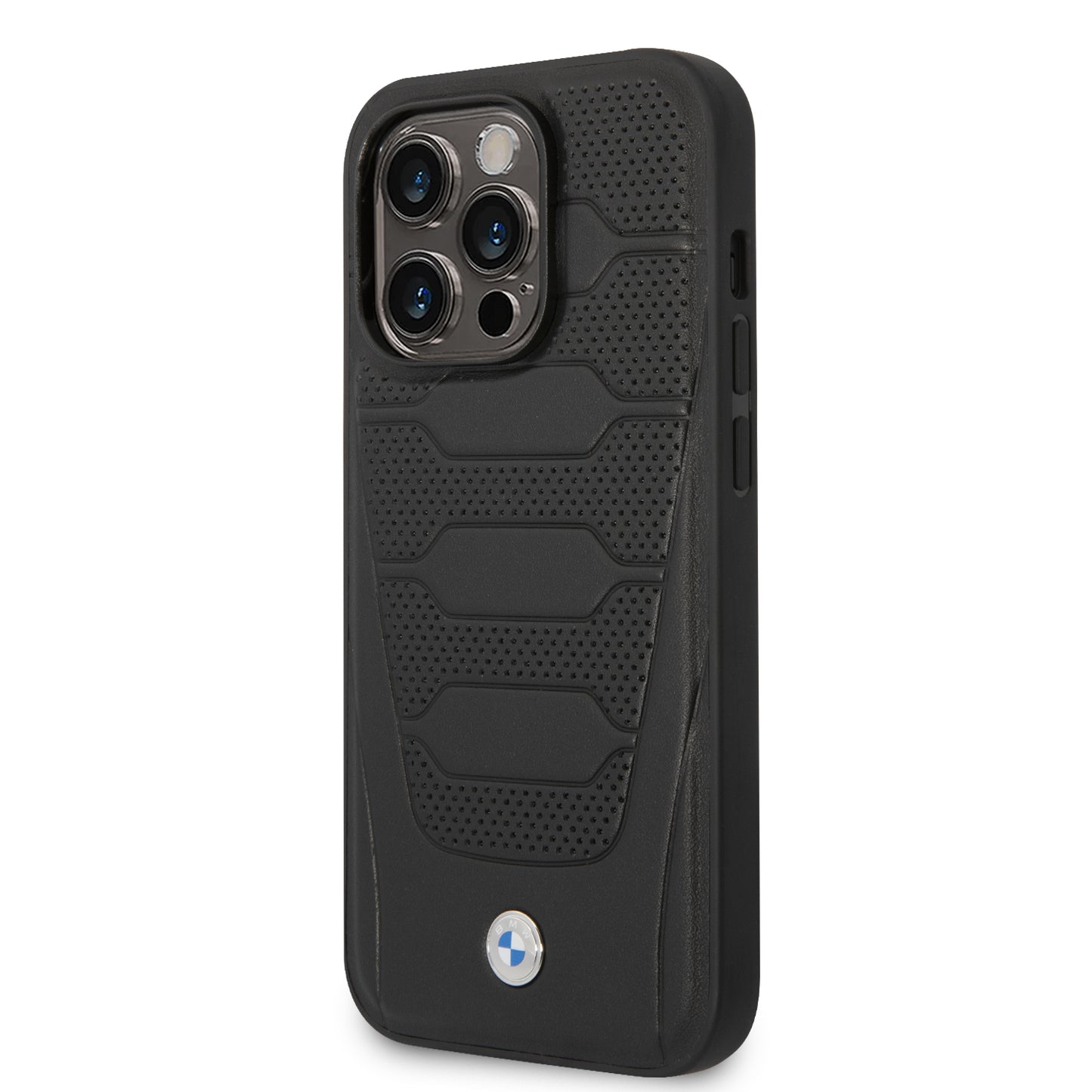 Case BMW de Piel Grabada para iPhone 15 Pro - Negro | Elegancia y Protección Premium