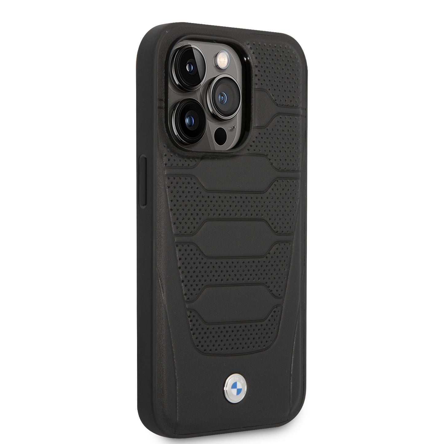 Case BMW de Piel Grabada para iPhone 15 Pro - Negro | Elegancia y Protección Premium