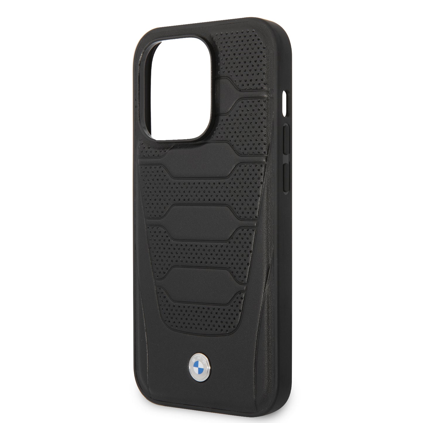 Case BMW de Piel Grabada para iPhone 15 Pro - Negro | Elegancia y Protección Premium