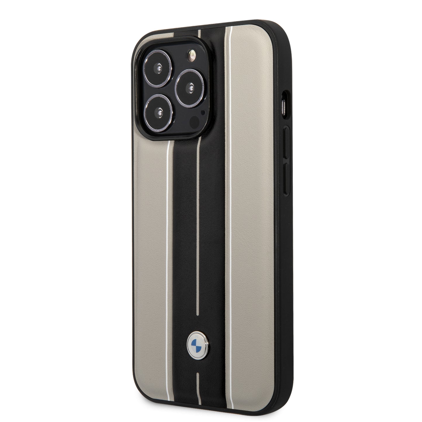 Case BMW Pista para iPhone 14 Pro Max - Beige | Estilo Deportivo y Protección Premium