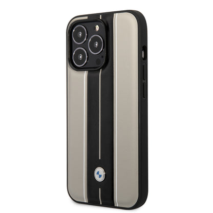 Case BMW Pista para iPhone 14 Pro Max - Beige | Estilo Deportivo y Protección Premium