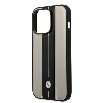 Case BMW Pista para iPhone 14 Pro Max - Beige | Estilo Deportivo y Protección Premium