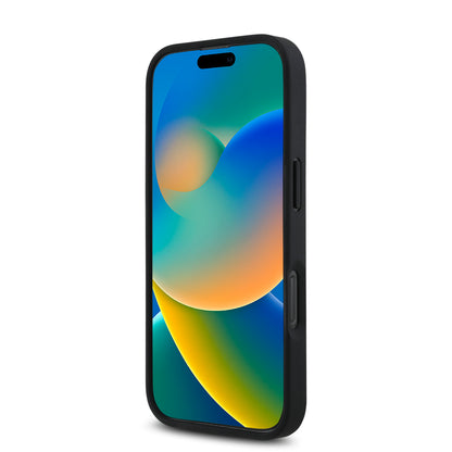 Funda BMW de Piel Perforada con Línea Deportiva para iPhone 16 Pro - Negro | Case Original