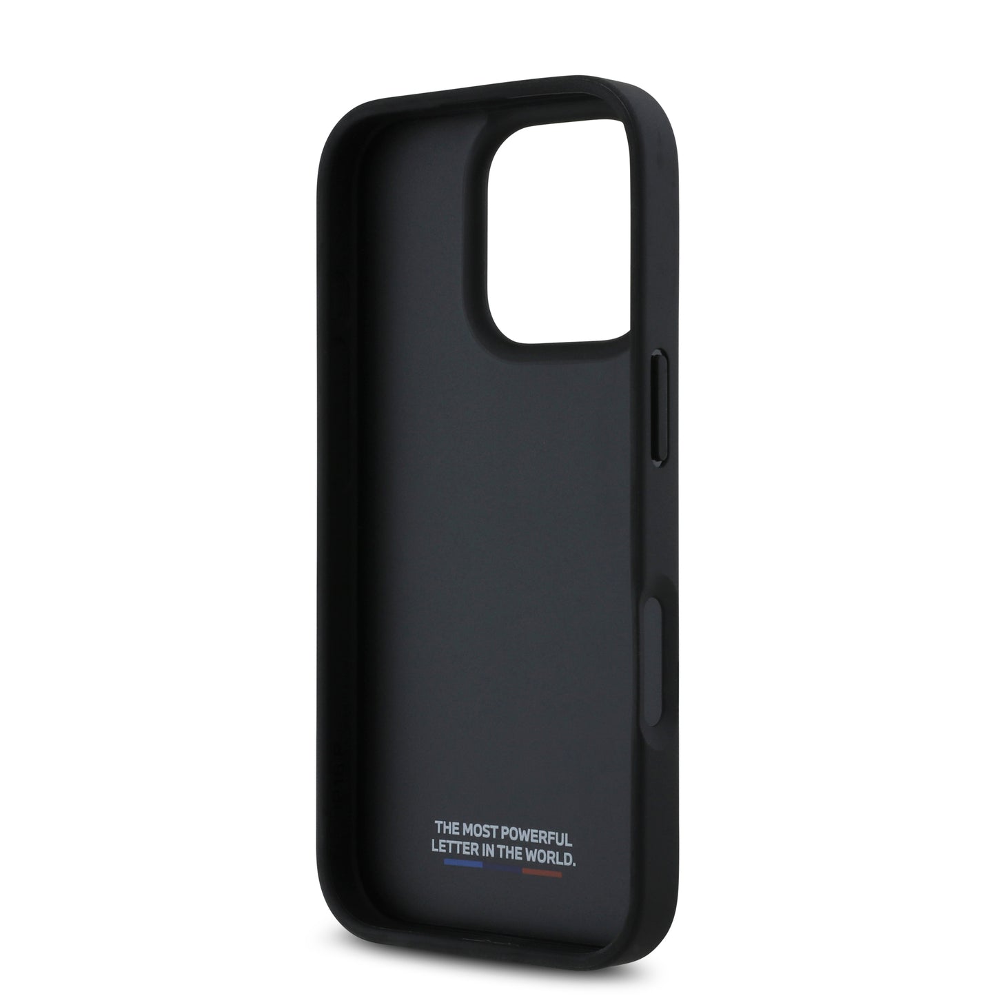 Funda BMW de Piel Perforada con Línea Deportiva para iPhone 16 Pro - Negro | Case Original