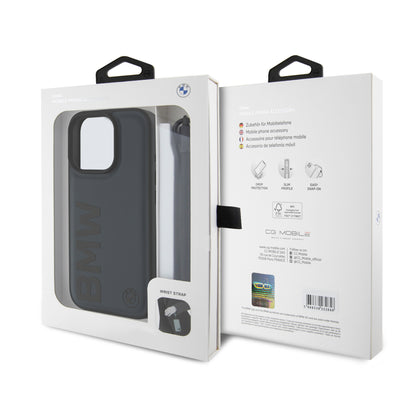 Funda BMW de Cuero Genuino con Logo 3D para iPhone 16 Pro - Azul | Case Original