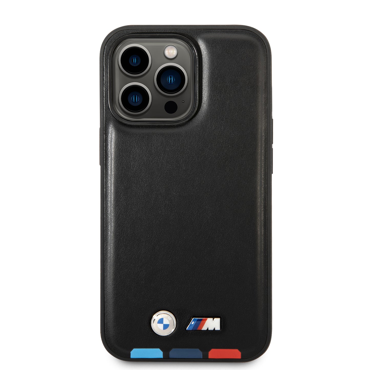 Case BMW PU con Logo Metálico para iPhone 14 Pro - Negra | Protección y Estilo Premium