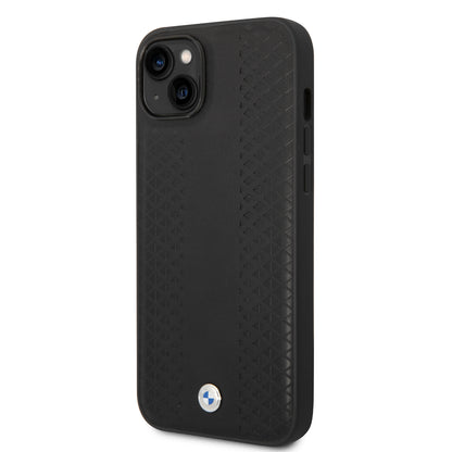 Funda BMW con Patrón de Triángulos para iPhone 14 Plus - Negro | Case Original de Lujo