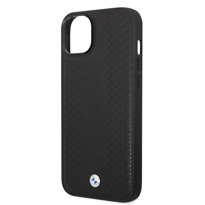 Funda BMW con Patrón de Triángulos para iPhone 14 Plus - Negro | Case Original de Lujo