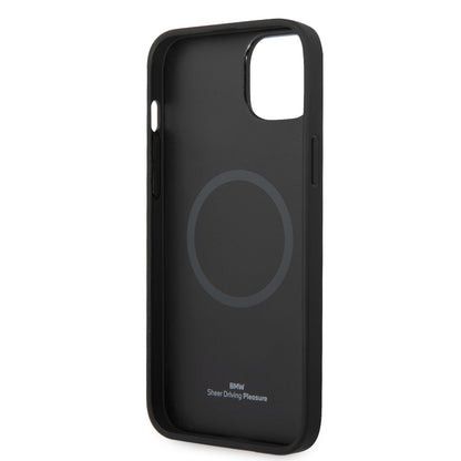 Funda BMW con Patrón de Triángulos para iPhone 14 Plus - Negro | Case Original de Lujo