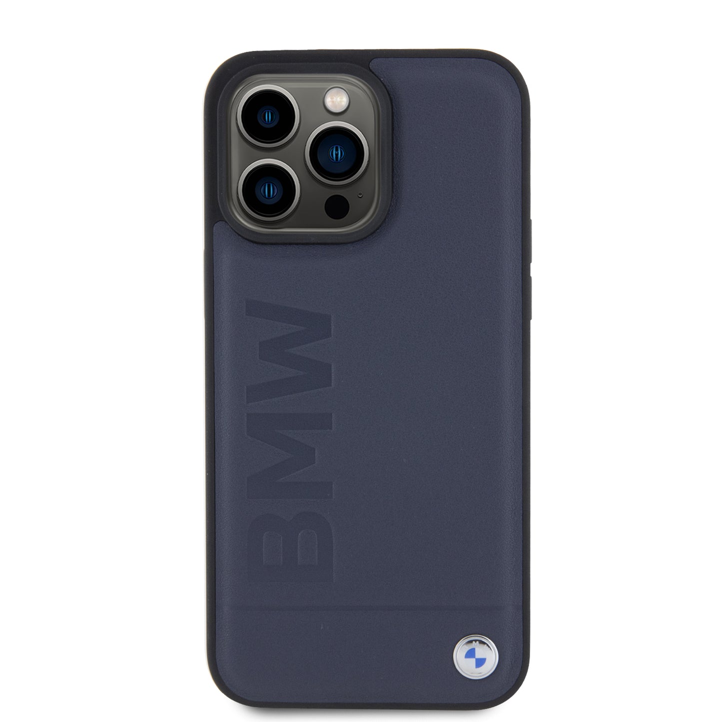 Case BMW de Cuero Estampado para iPhone 15 Pro - Azul | Estilo Automotriz Premium