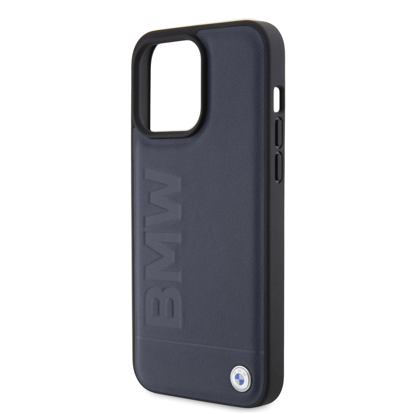 Case BMW de Cuero Estampado para iPhone 15 Pro - Azul | Estilo Automotriz Premium