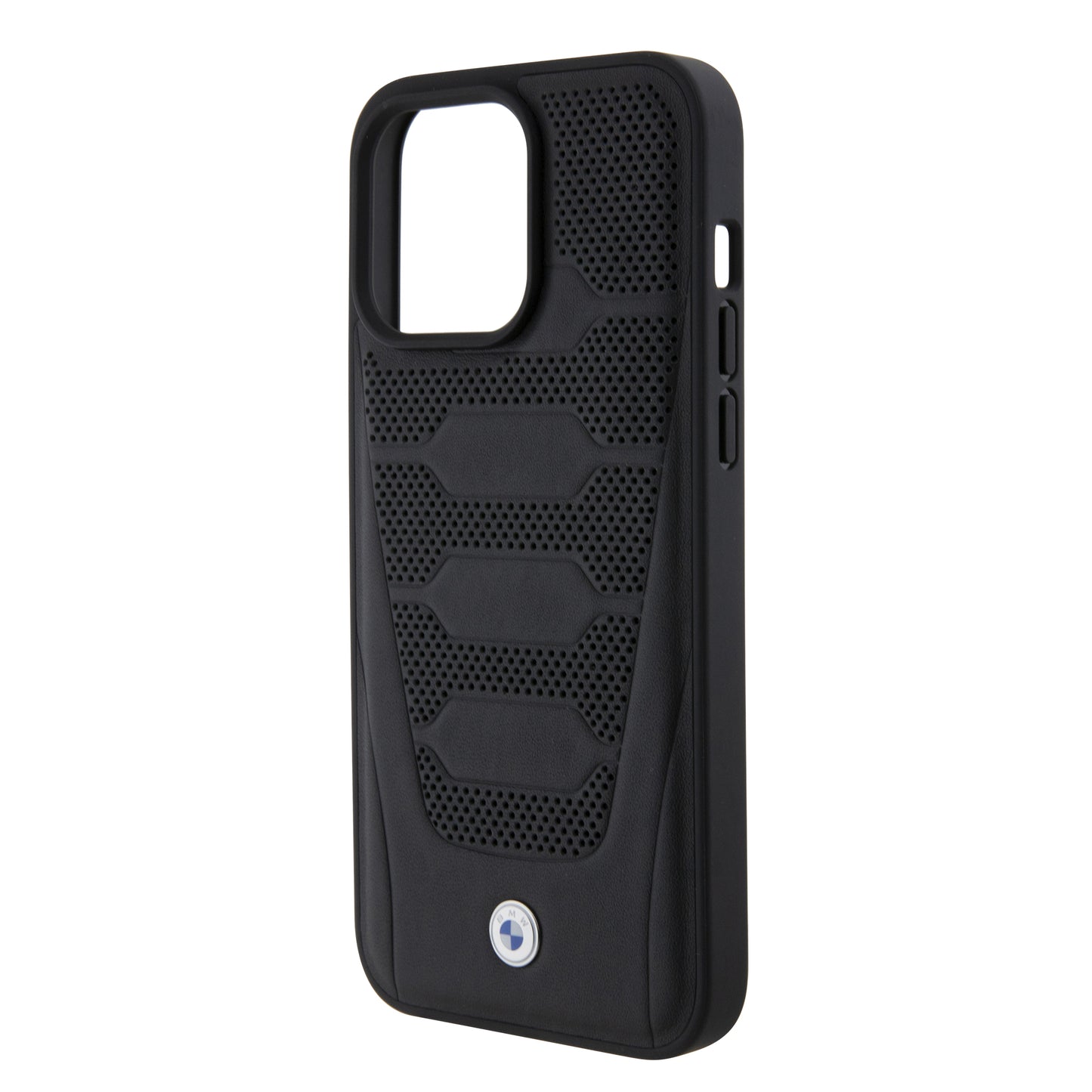 Case BMW de Piel Grabada para iPhone 14 Pro Max - Negra | Estilo Ejecutivo y Protección Premium