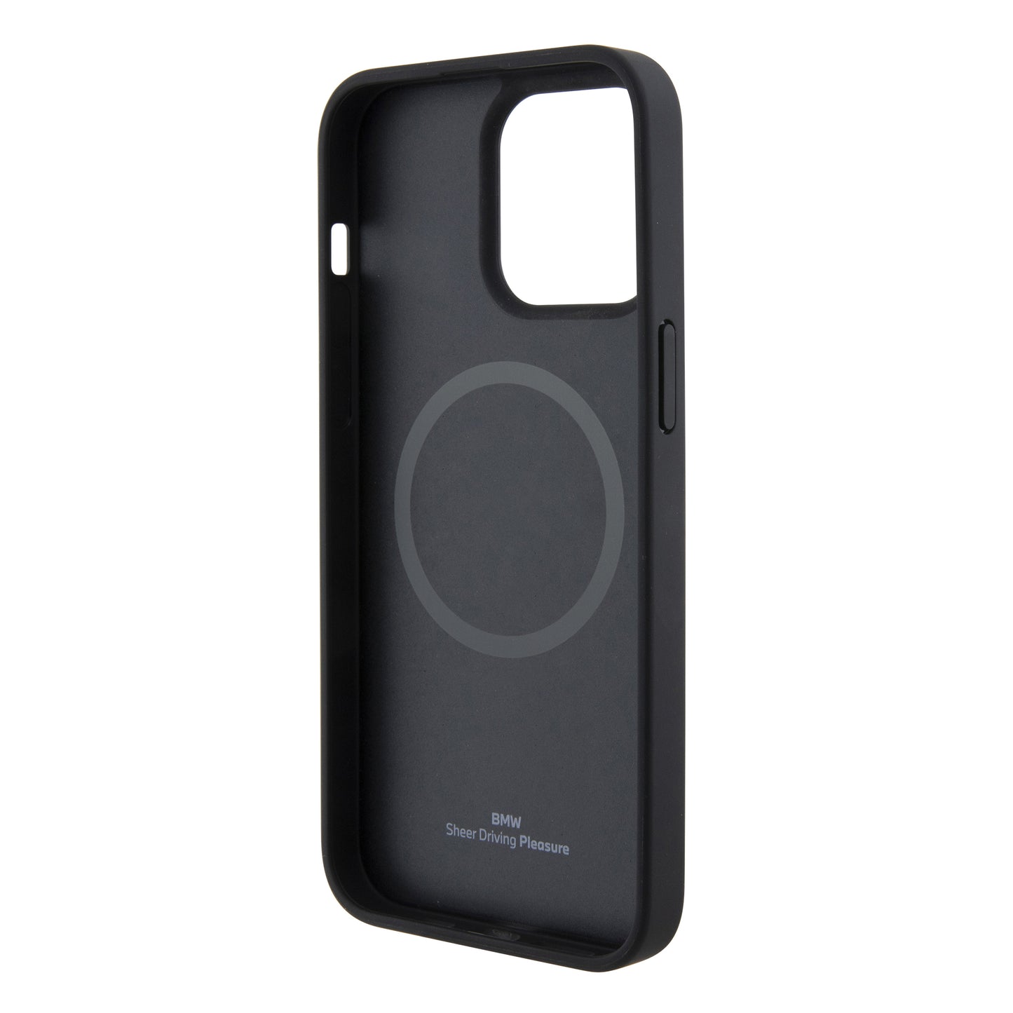 Case BMW de Piel Grabada para iPhone 14 Pro Max - Negra | Estilo Ejecutivo y Protección Premium
