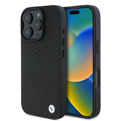Funda BMW con Diseño de Patrón de Neumático para iPhone 16 Pro - Negro | Case Original de Alto Impacto