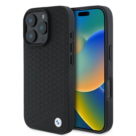 Funda BMW con Diseño de Patrón de Neumático para iPhone 16 Pro - Negro | Case Original de Alto Impacto