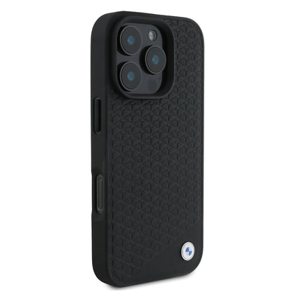 Funda BMW con Diseño de Patrón de Neumático para iPhone 16 Pro - Negro | Case Original de Alto Impacto