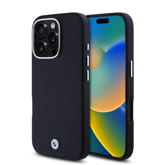 Funda BMW de Lujo con Logotipo Metálico para iPhone 16 Pro Max - Azul | Case Original
