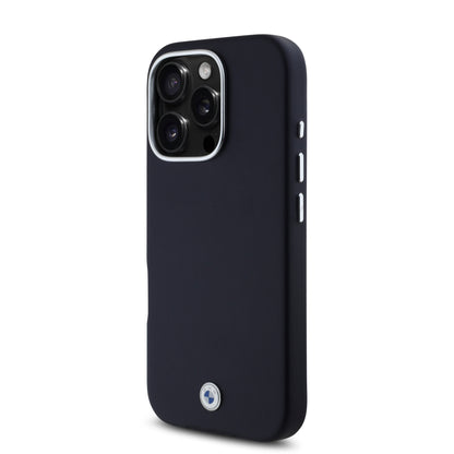 Funda BMW de Lujo con Logotipo Metálico para iPhone 16 Pro Max - Azul | Case Original