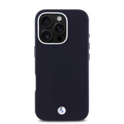 Funda BMW de Lujo con Logotipo Metálico para iPhone 16 Pro Max - Azul | Case Original