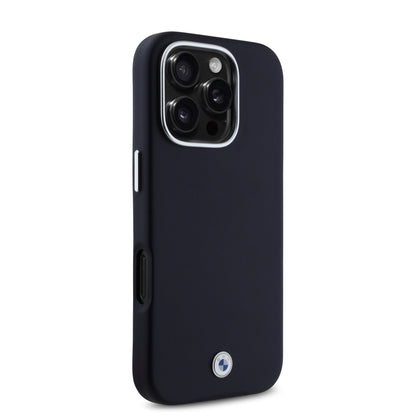 Funda BMW de Lujo con Logotipo Metálico para iPhone 16 Pro Max - Azul | Case Original