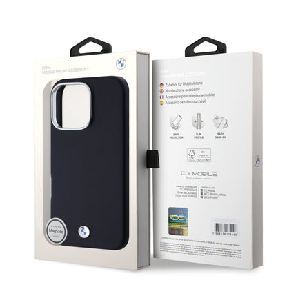 Funda BMW de Lujo con Logotipo Metálico para iPhone 16 Pro Max - Azul | Case Original