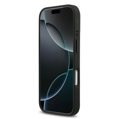 Funda BMW M Series MagSafe de Piel Perforada Azul con Franja Deportiva para iPhone 17 Pro | Case Original de Lujo