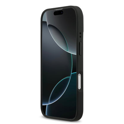 Funda BMW M Series MagSafe de Piel Perforada Azul con Franja Deportiva para iPhone 17 | Case Original de Lujo