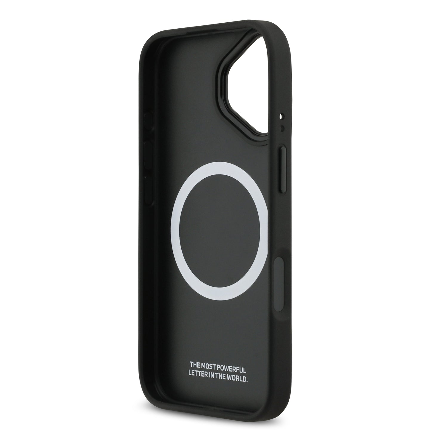 Funda BMW M Series MagSafe de Piel Perforada Azul con Franja Deportiva para iPhone 17 | Case Original de Lujo