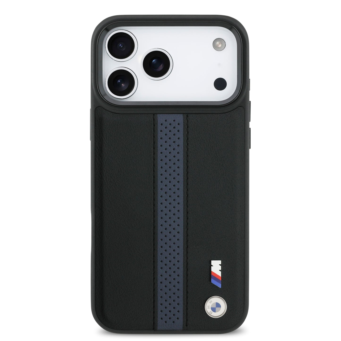 Funda BMW M Series MagSafe Azul con Franja Perforada para iPhone 17 Pro Max | Case Original de Lujo