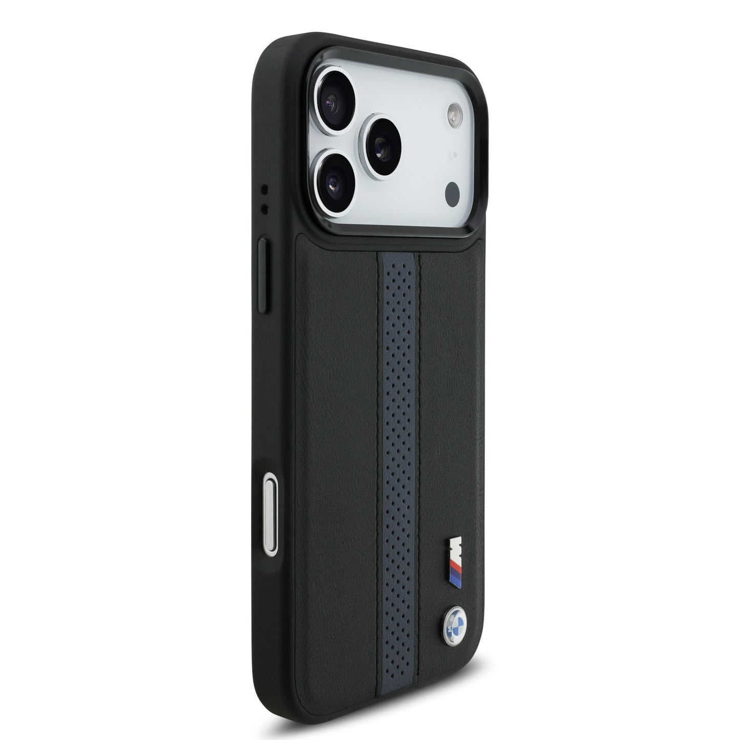 Funda BMW M Series MagSafe Azul con Franja Perforada para iPhone 17 Pro Max | Case Original de Lujo