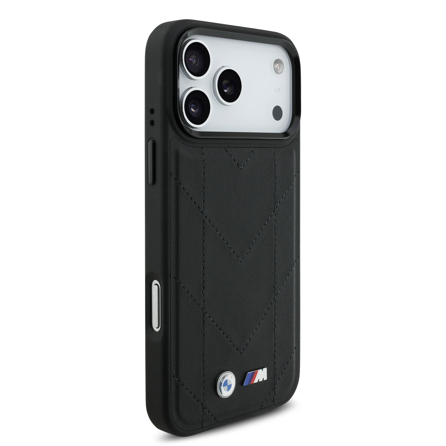 Funda BMW M Series MagSafe de Piel Acolchada Negra para iPhone 17 Pro Max | Case Original de Lujo