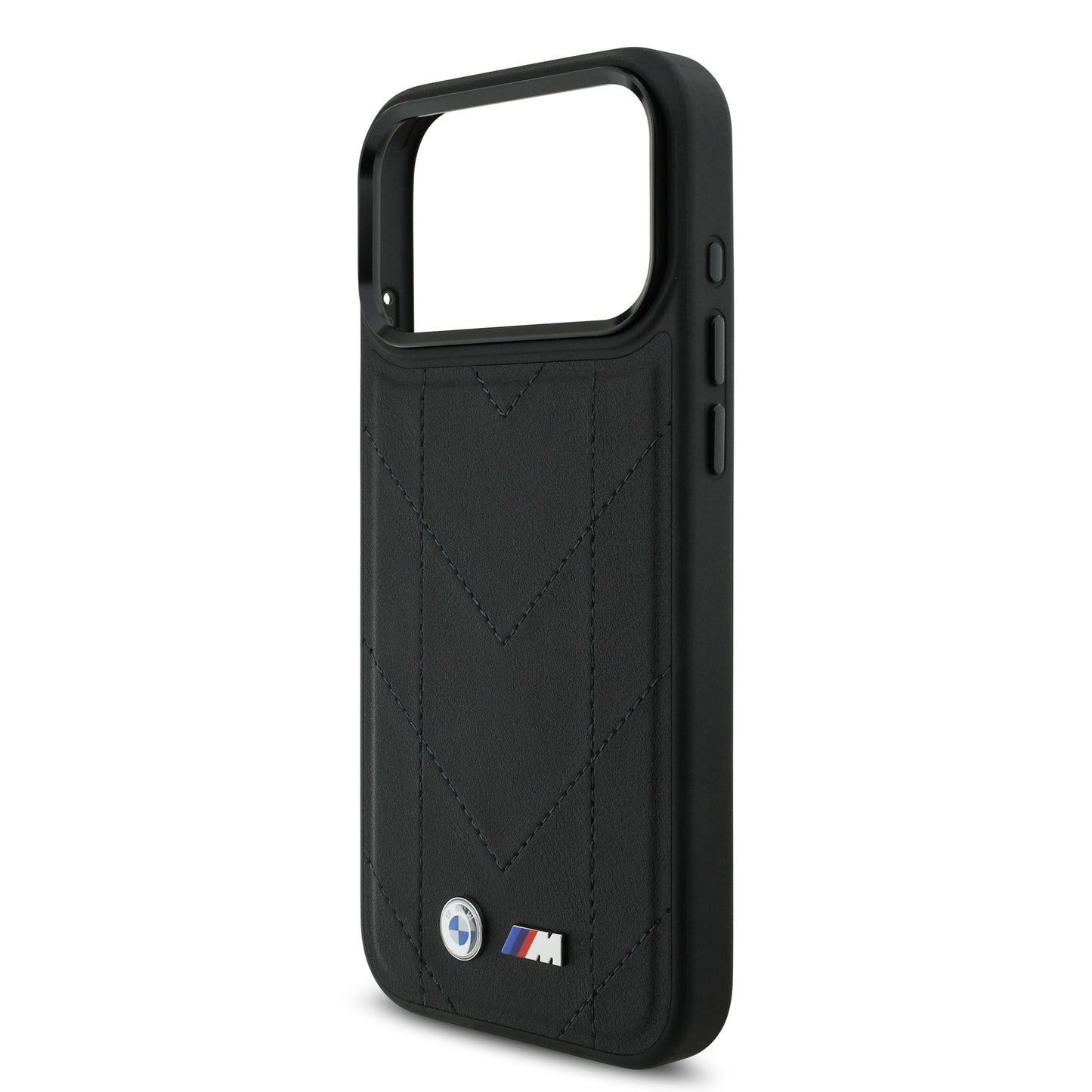 Funda BMW M Series MagSafe de Piel Acolchada Negra para iPhone 17 Pro Max | Case Original de Lujo