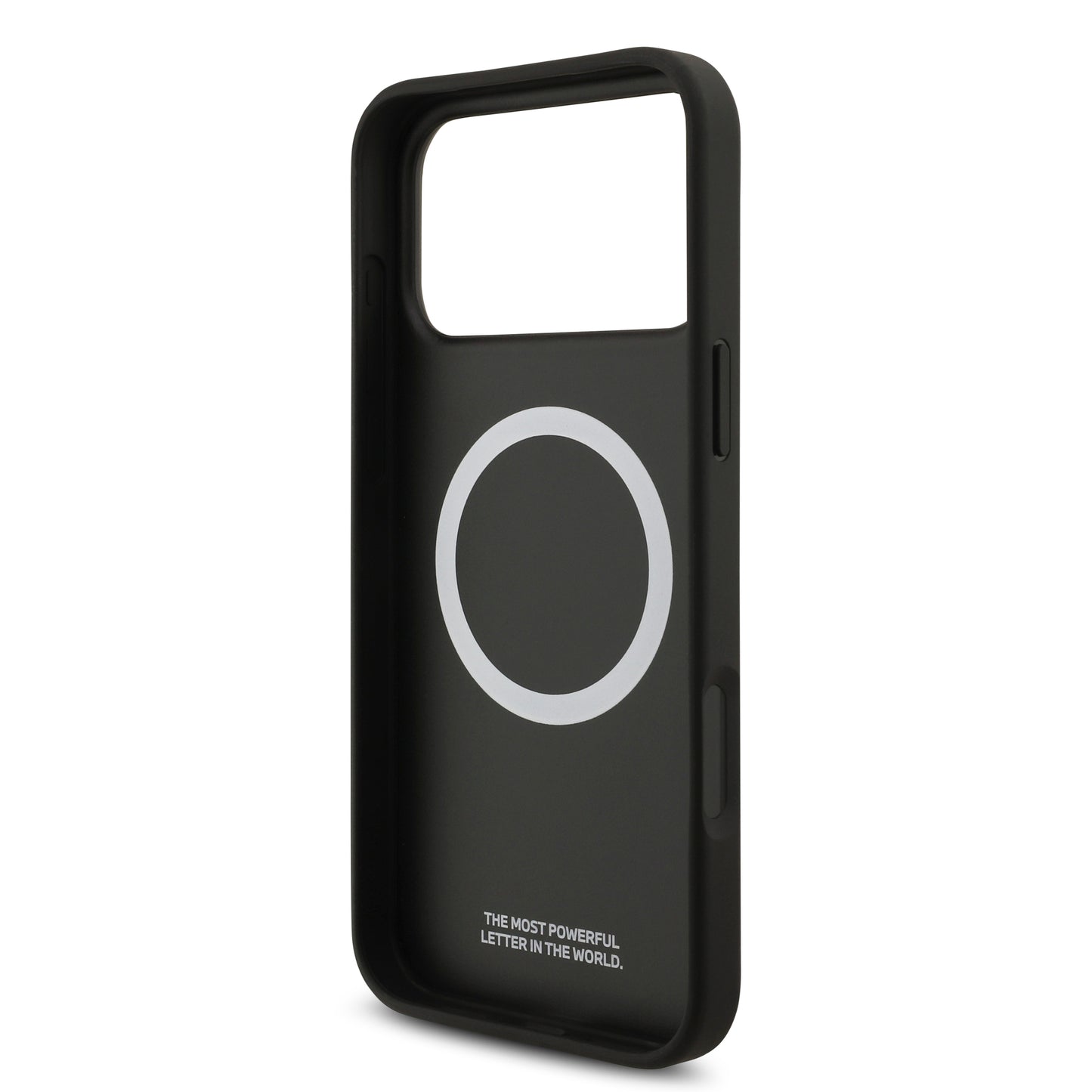 Funda BMW M Motorsport MagSafe de Piel Tricolor con Logo Metálico para iPhone 17 Pro Max - Negra | Case Original de Lujo