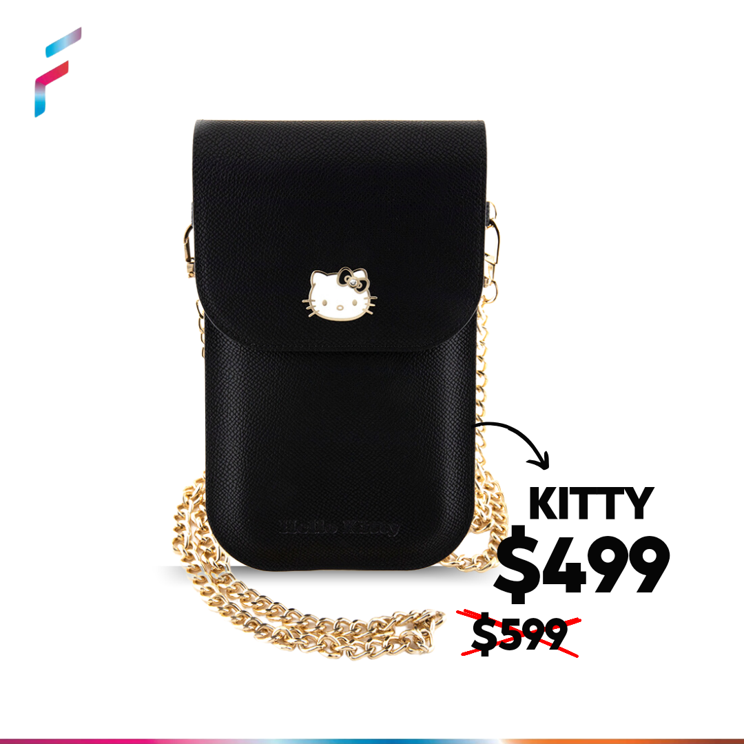 Wallet Hello Kitty Logo Cara Metálico con Cadena – ForwardContigo