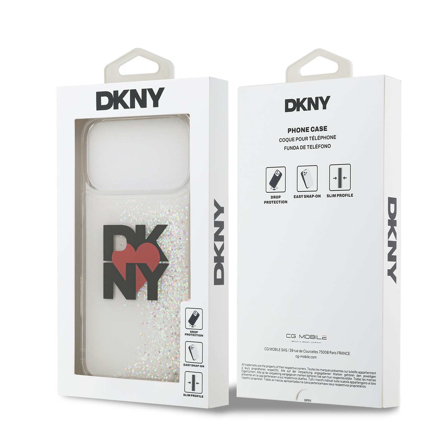 Case DKNY Liquid Glitter para iPhone 17 Pro | Funda Brillante a Prueba de Golpes