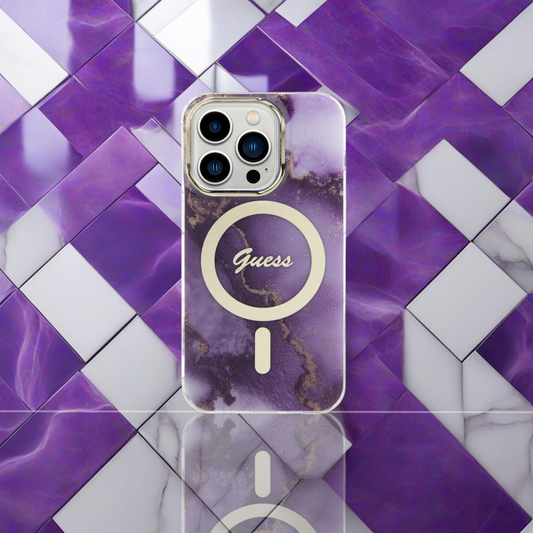 Case Guess Mármol para iPhone 13 Pro Max - Morado | Funda Elegante y Resistente