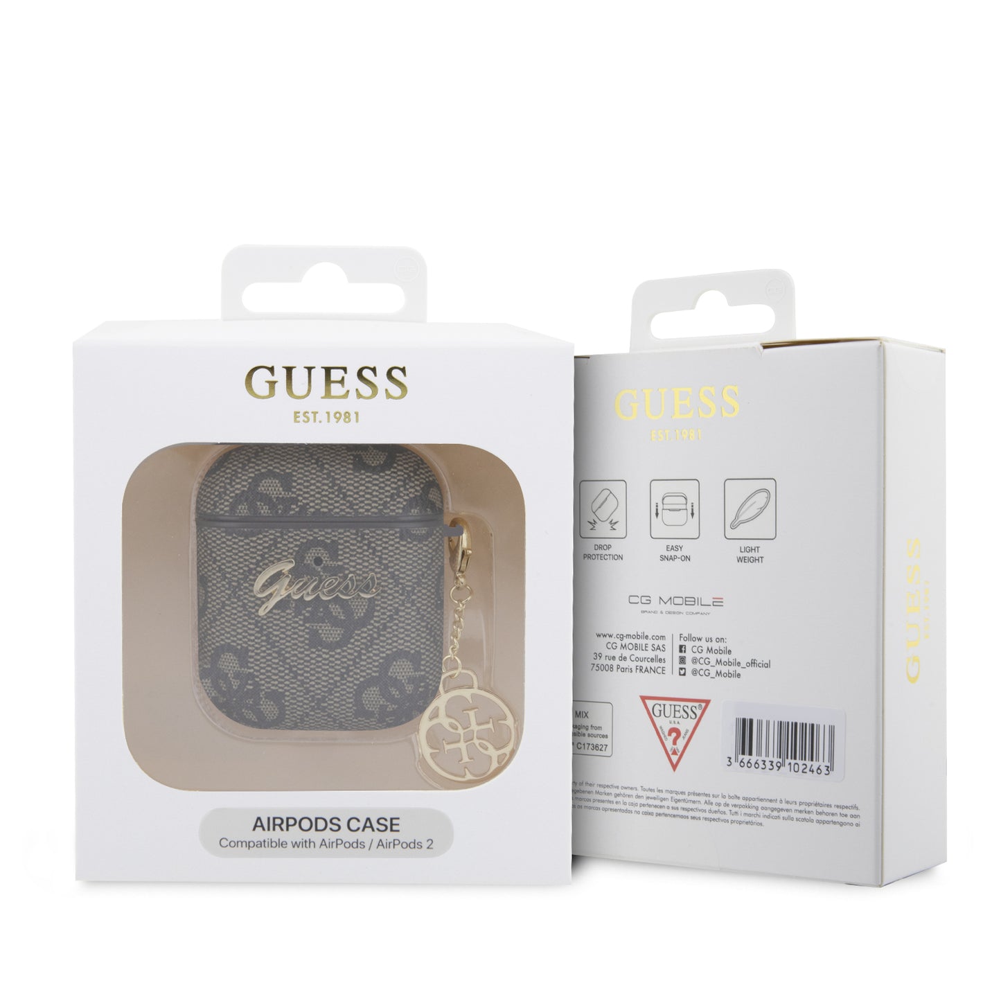 Case Guess 4G AirPods 1/2 Café | Estilo y Protección Premium